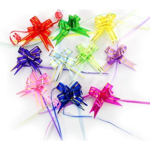Gift Packing Pull Bow Ribbons 10pcs/lot Gift Wrapping Wedding Birthday Party Supplies Home Decoration DIY Pull Flower Ribbons