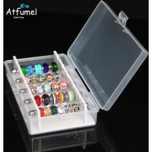 Acrylic Charm Beads Box Jewelry Beads Display Storage Case Korn Organizer Holder DIY Europe Charms Pendant Accessories