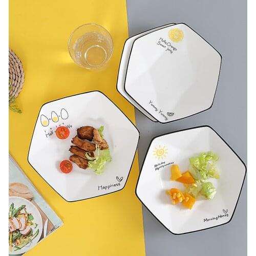 Nordic style simple ceramic diamond DIA plate western food plate home dish inventory heart plate breakfast plate tableware