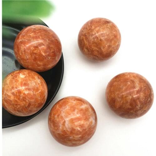 Drop Shipping 1PC 46-48mm Natural Red Sun Stone Quartz Crystal Sphere Ball Massage Crystal Ball Natural Stones and Crystals