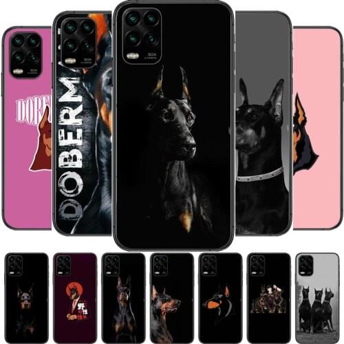 Luxury Doberman pet cartoon Phone Case For XiaoMi Redmi Note 11 10 9S 8 7 6 5 A Pro T Y1 Anime Black Cover Silicone Back Pre sty