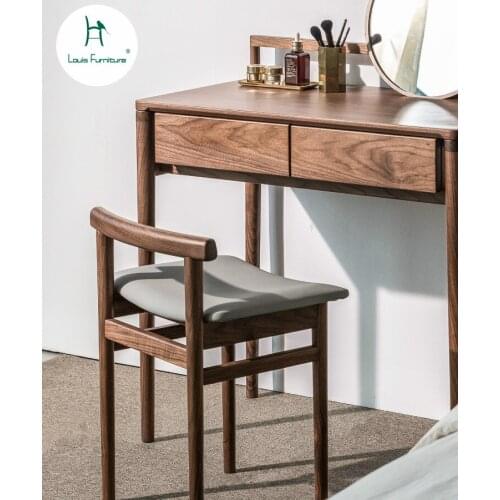 Louis Fashion Stool Nordic Simple Small Modern Solid Wood Dressing