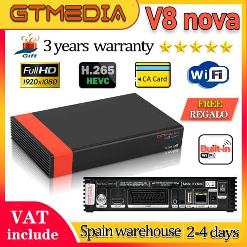 Satellite receiver Gtmedia v8 nova Gtmedia v8X Receptor Send from Spain fast same as Gtmedia V9 super DVB-s2 full hd