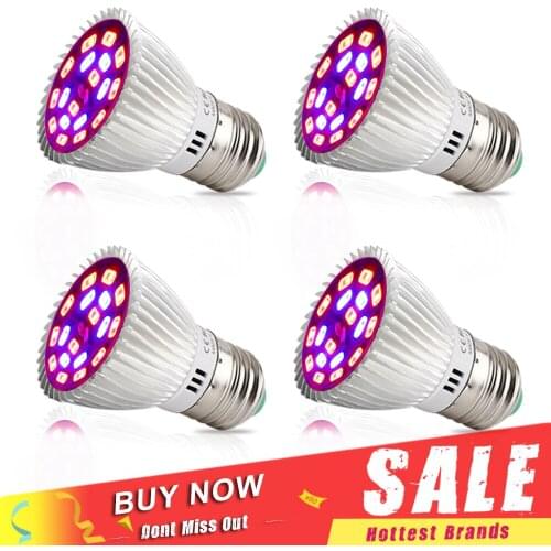 4pcs/lot E27 Led Grow Lights Fitolamp 18W SMD5730 Red Blue Bulb LED Plant Growth Lamp for Seedlings Flowers indoor Grow Box