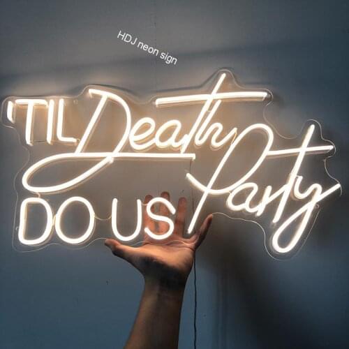 Custom Neon Sign Logo Heart ball Waterproof Led ITIL Death DO US Party Bar Wall Light Up Sign Neon Decor Neonlamp for Room