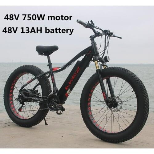 26 inch electric bicycle 4.0 fat tire electric bicycle 48V750W electric motorcycle mens and womens variable speed bicycle