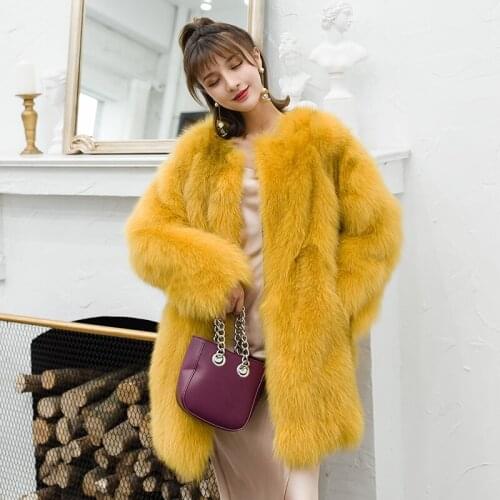 Fashion Clothes Real Fox Fur Winter Coat Women Korean Long Coats Autumn Vintage Jacket Chaqueta Mujer MY1079