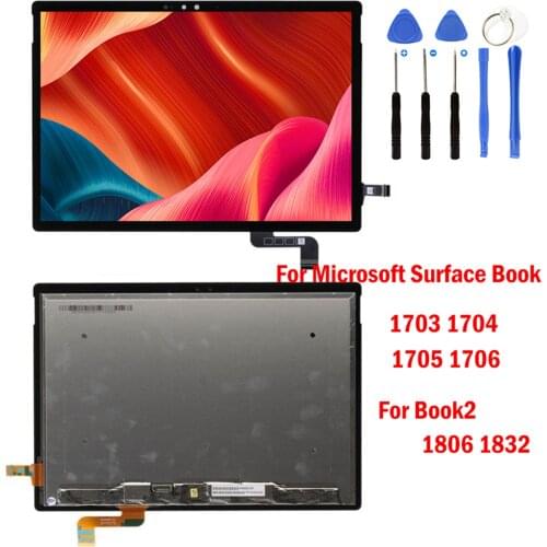 LCD For Microsoft Surface Book1 Book 1 1703 1704 1705 1706 Book2 1806 1832 LCD Display Touch Screen Digitizer Assembly