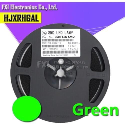 1Reel 4000pcs Green 0603 SMD LED diodes light Hot sale