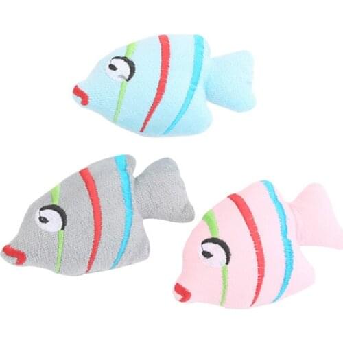 1 Set Catnip Toys for Indoor Cats Creative Funny Cartoon Fish Mint Inside Interactive Finger Puppet Cartoon Animals