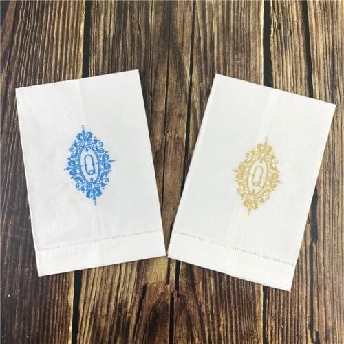 12 PCS Fashion Guest Towels (Letter-Q) Monogrammed Tea Towel 14X22-inch Cleaning Cloth Guest Hand Dish Kitchen Bathroom Towel