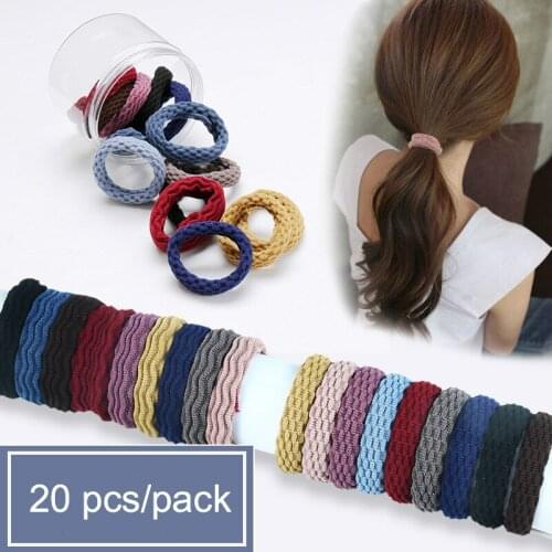 20 Pcs/pack Bulk Elastic Hair Bands Korean Scrunchie Women Clips Hoop for Hair Accessories Lovely Girls Headwear Ponytail Holder
