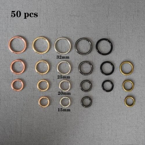 50 pcs/pack 15mm 20mm 25mm 32mm High quality hardware DIY accessories O Ring Openable Keyring Snap Clasp Clip DIY Accessories