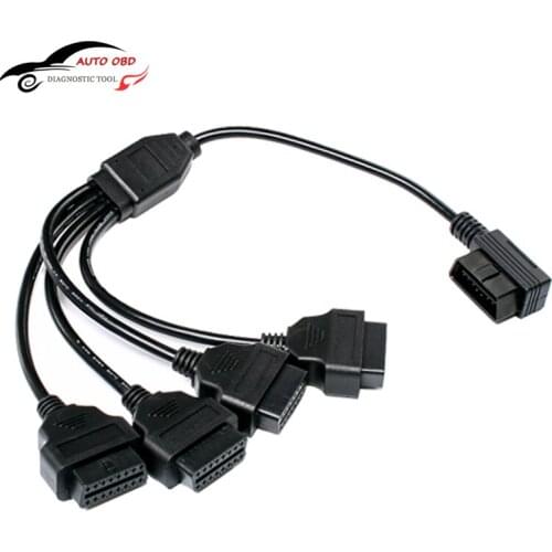 50CM OBD 2 OBD OBDII OBD-II OBD2 M to 4F Right Angle 1 to 4 16 Pin Extension Cable OBDii 16pin Car Wire OBD 2 Diagnostic Tool