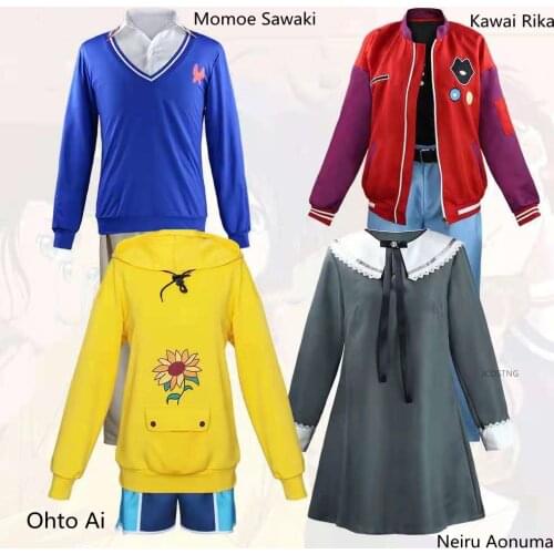 Anime WONDER EGG PRIORITY Ohto Ai Momoe Sawaki Neiru Aonuma Kawai Rika Cosplay Costume for Men Women Halloween Role Play Uniform