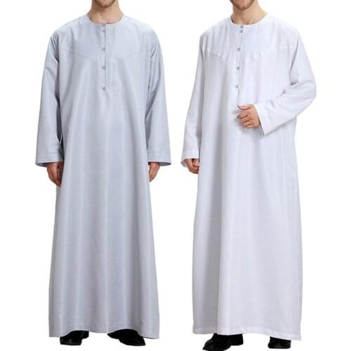 Arab Muslim Clothing for Men The Middle East Arab Male People Dress Thobe Arabic Islamic Abayas Dress Indian Mens Kaftan Robe