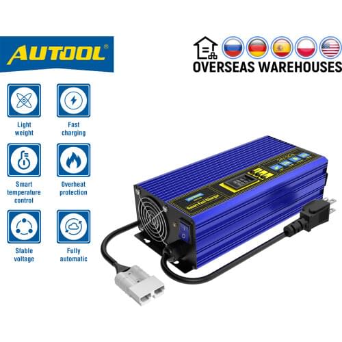 AUTOOL EM160 24V Battery Charger for Forklift Car Golf Club Cart Sightseeing Car Floor Scrubber 200AH-300AH 30A Fast Charging