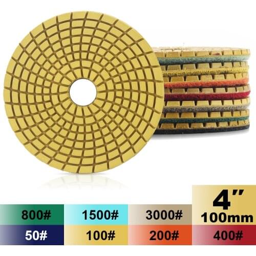 Free shipping 4 inch 100mm diamond wet polishing pads for polishing granite and marble
