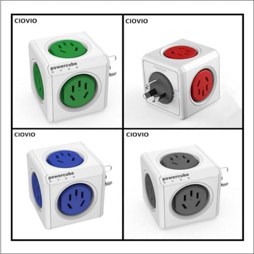 CIOVIO Smart Home Power Cube Socket 5 Outlets Adapter Power Strip Multi Switched Sockets