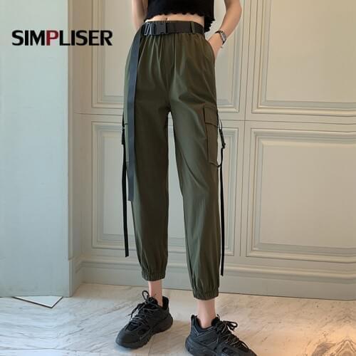 Cargo pants Women Green Black Trousers 2020 New Female Hip hop Vogue Pant Ladies pantalon femme harajuku Trousers streetwear