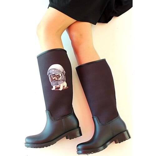 Ç20254Siyah Pink Potin Black Women Boots Ç20254