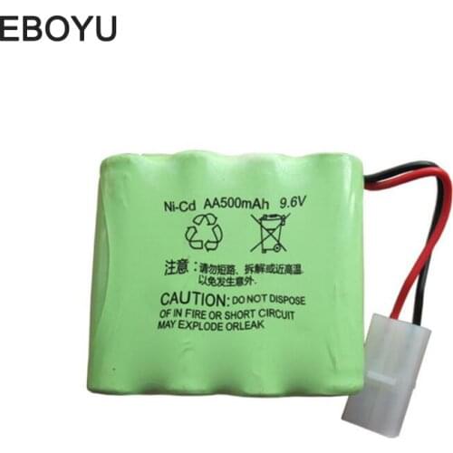 EBOYU 9.6V 500mAh Ni-cd Rechargeable AA Battery Pack KET 2P Plug for Huanqi 781 782 RC Battle Car And Other Similar RC Toys