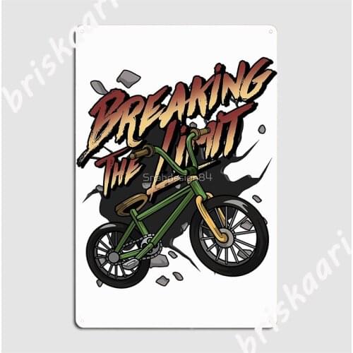 Mountain Bike In Forest With Stones Metal Sign Pub Garage Club Classic Plates Tin Sign Posters