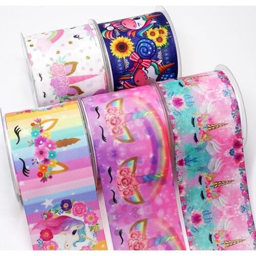 10 Yards Printed Grosgrain Ribbon 3" 75MM For Hair Bows DIY Crafts Handmade Accessories 37767