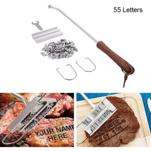 BBQ Branding Iron DIY Barbecue Letter Printed Steak Meat Tool Barbecue Tool Accessories Meat Grilling Forks Kitchen Supplies