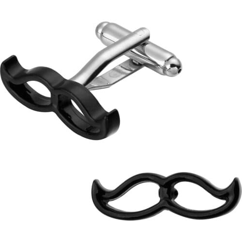 Fashion brand gold Cufflinks funny black bearded men Jewelry Wedding Dress Shirt Cufflinks