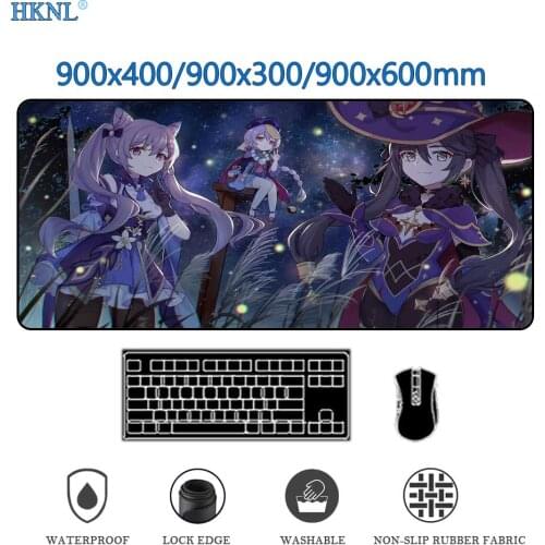 Mouse pad xxl genshin impact play Anime mat keyboard Gamer deskmat Rug Table Pc accessories carpet mausepad slipmat 900x400