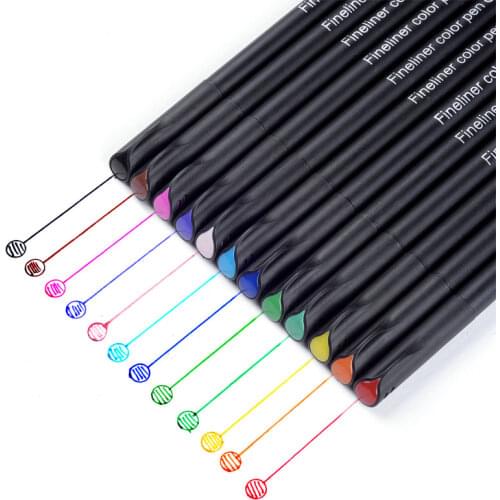 12/24/36 0.4mm Micron Liner marker Pen Set Fine liner Slim pen Tip Hook Line Pen Sketch Painting Drawing School Art pens set