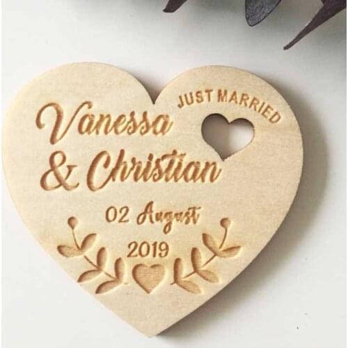 Personalized Wedding Laser Heart Save the Date Magnets,Custom wood rustic save the date,party favors gifts