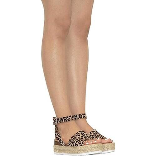 New Fashion Women Hoes Beach Sandals Summer Dull Polish Sewing Peep Toe Wedges Hasp Sandals Flatform Sandals for Outdoor