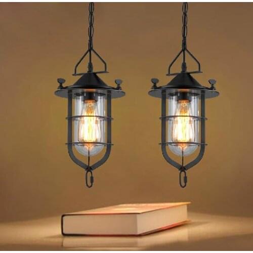 Vintage Loft Industrial American Country Lustre Iron Edison Dock Pendant Lamp Kitchen Dinning Living Room Home Decor Lighting