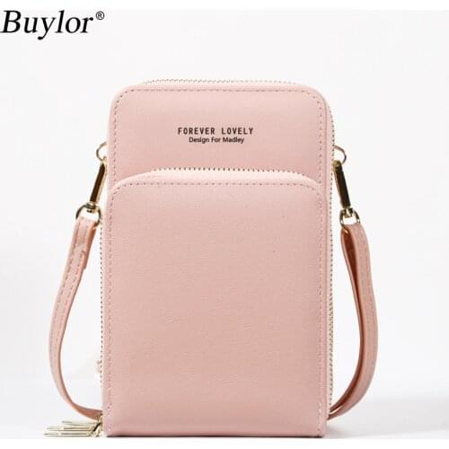 Buylor Crossbody CellPhone Bag Mini Summer Shoulder Bag Card Holder PU Leather Wallet Small Phone Pouch Women Messenger Bag