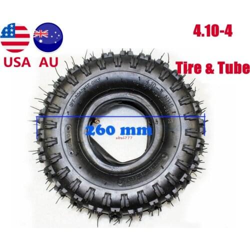 TDPRO Motorcycle Tyres Accessories Butterfly Pattern 3.5/4.10-4 Tire & Inner Tube For 49cc 2 Stroke Scooter Go-Kart Mini Quad