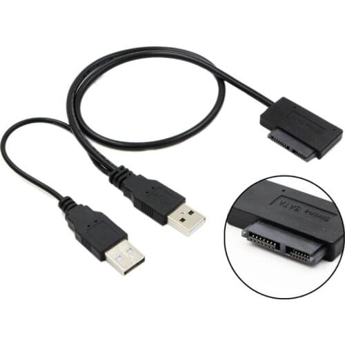 Usb2.0 To 6+7 13Pin Slimline Slim Sata Cable With External Usb2.0 Power Supply For Laptop Cd-Rom Dvd-Rom Odd Adapter Converter