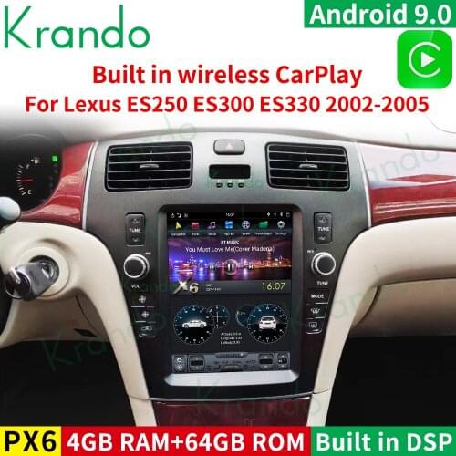 Krando Android 9.0 10.4" verticial screen For Lexus ES250 ES330 ES300 2002-2005 car audio system with touch screen car audio GPS