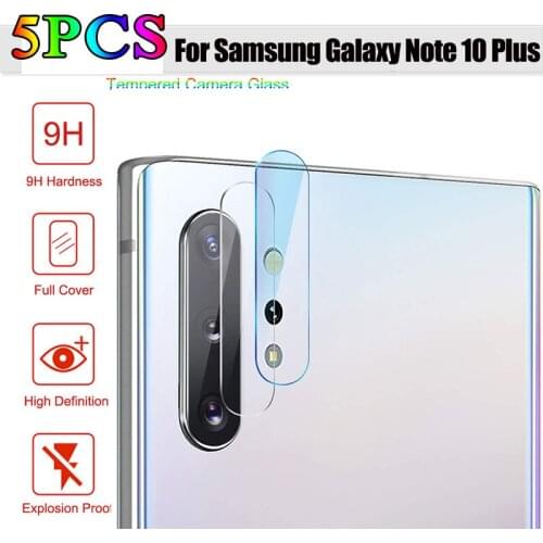 5Pcs/Lot Tempered Glass for Samsung Galaxy Note 10 Plus / 10+ 5G 6.8 inch 2019 Glass Protective Camera Lens Glass Protector