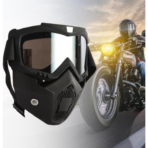 LBWS-291 Motorcycle Goggles Retro Windproof Motocross Mouth Filter Safety Goggles for Protecting