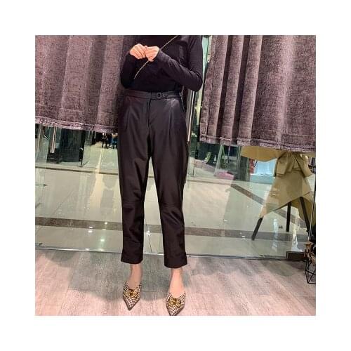 2020 Women New Real Genuine Sheep Leather Pants G4