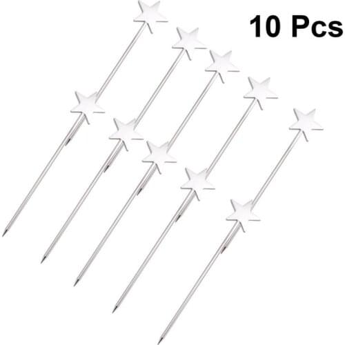 10Pcs Fruit Picks Rustproof Cocktail Picks stainless steel Dessert Picks Appetizer Picks for Dinner Party Cocktail Party