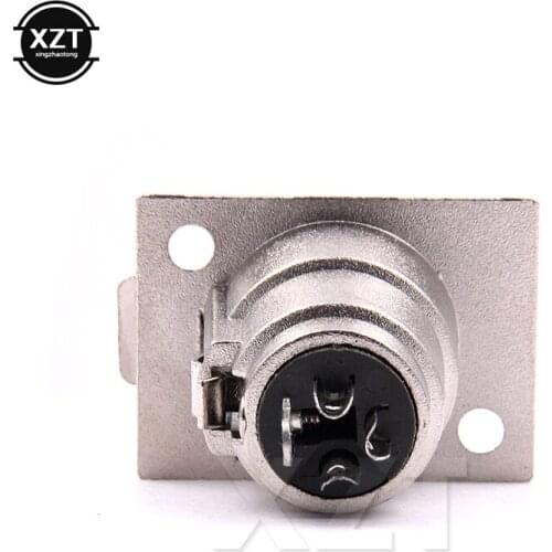 10PCS Metal 3pin XLR Connector Female Type Socket Microphone Socket Audio Square Shape Frame Metal Case