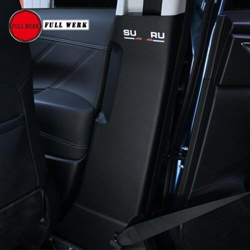 2pcs/set Leather Car B Pillar Anti Scratch Cover Sticker Anti Kick Decal Protector for Subaru Forester 19 Interior Accessories
