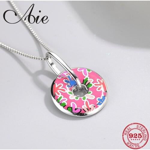 2018 new DIY gift 925 Sterling Silver like sea-plant gorgeous pink Enamel fashion Necklace Pendant Party Jewelry
