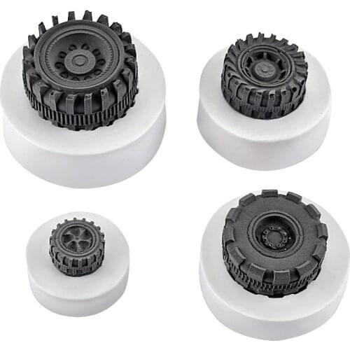 4pcs Silicone Tires Wheel Fondant Cake Molds Chocolate Cookies Mould Bakeware Home Kitchen Baking Decorating Tools Accessories