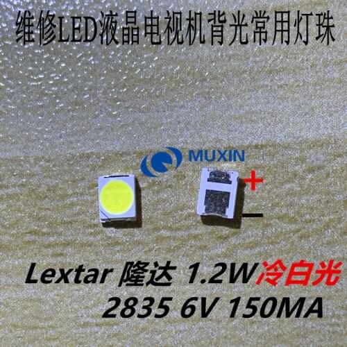 4000pcs Original LEXTAR 2835 3528 1210 6V 2W SMD LED For Repair TV Backlight Cold white LCD Backlight LED