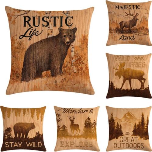 45cm*45cm The milu deer in the Yellow foggy forest linen/cotton throw pillow covers couch cushion cover home decorative pillows