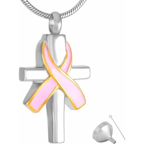 9310 Memory of Breast Cancer Cremation Ashes Jewelry Always With You Keepsakes